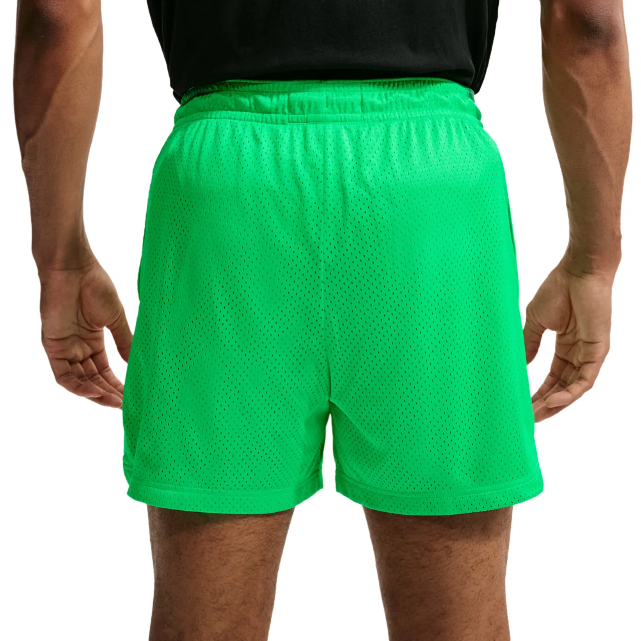 Мужские дышащие шорты для тренировок Dri-FIT Standard Issue Mesh 5IN Nike, Green Shock/Pale Ivory — фото 2