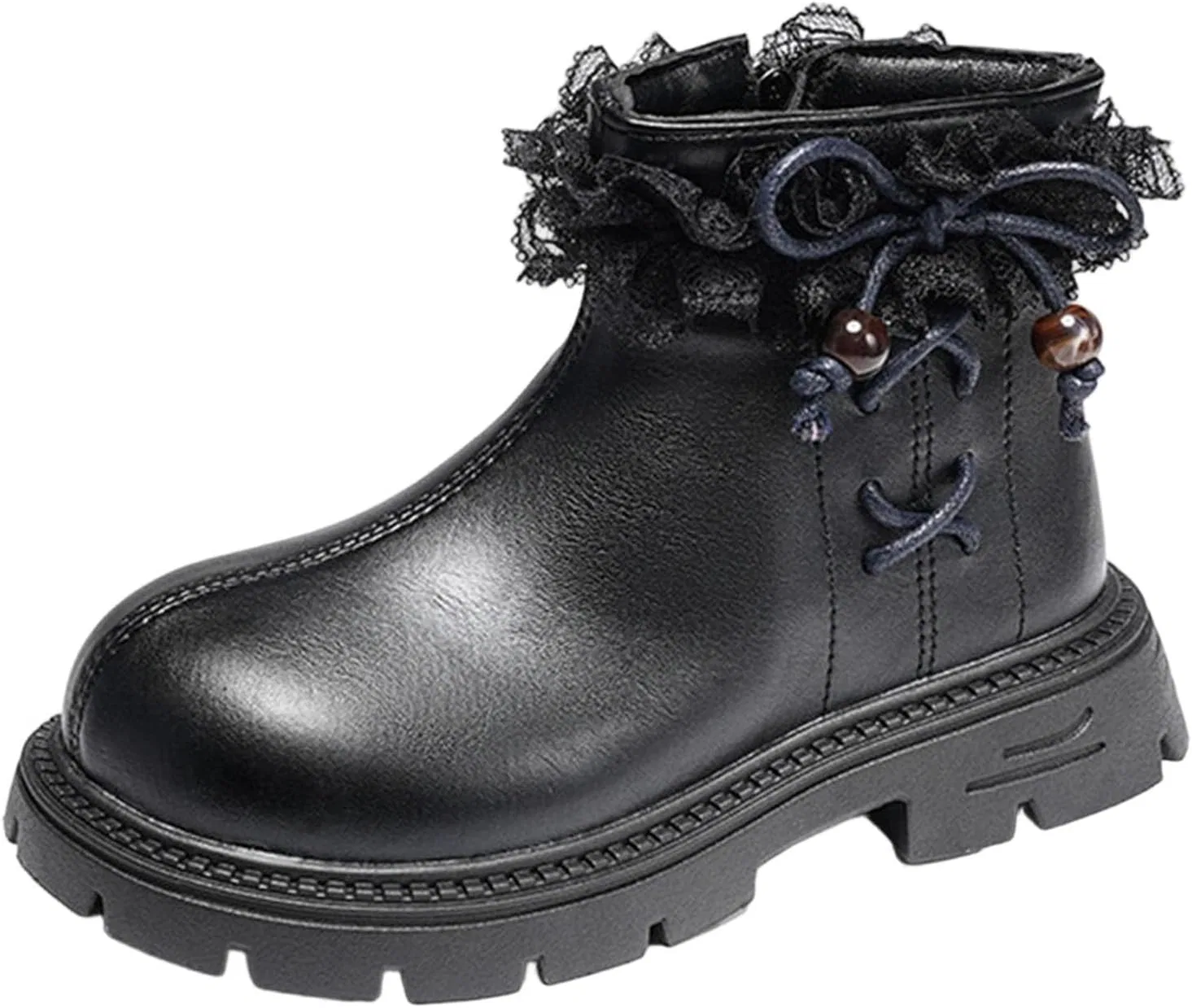 Детские ботинки для девочек с бантом ZDZZHYO, Black