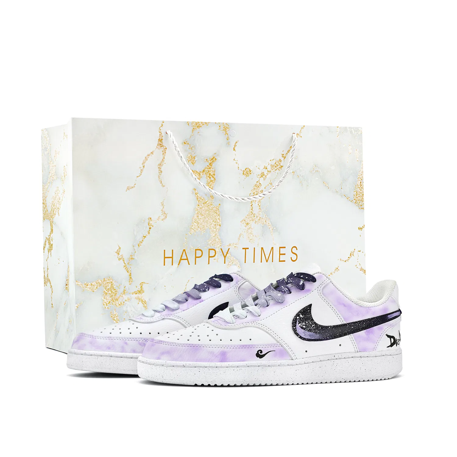 Детские кроссовки для скейтбординга с принтом Nike, White Purple