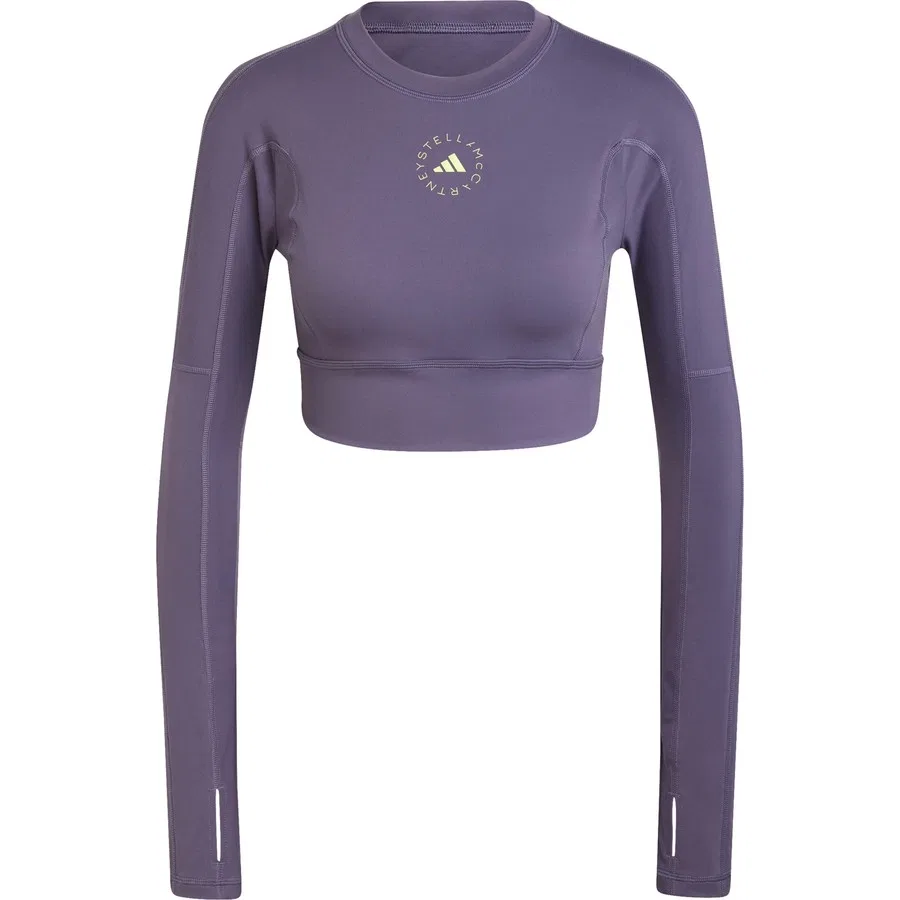 Спортивная футболка с укороченным кроем adidas aSMC TST CROP L, Фиолетовый