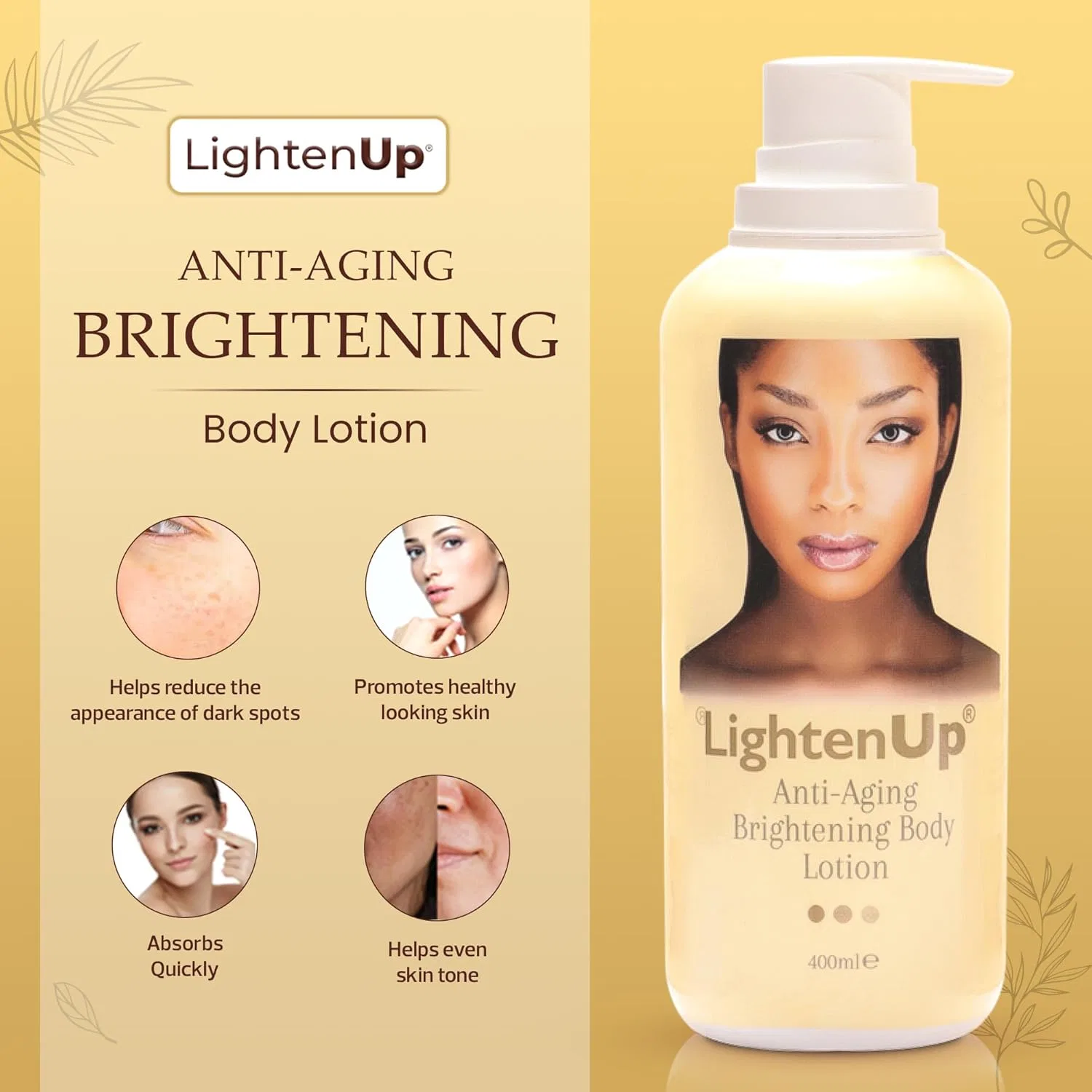 Антивозрастной лосьон для тела LightenUp с аргановым маслом и маслом ши, 400 мл Omic Lighten-Up — фото 2