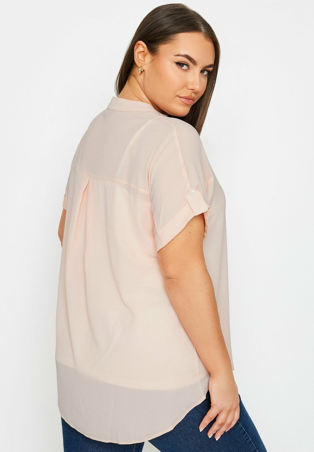 

Рубашка Short Sleeve Yours Clothing, светло-розовая