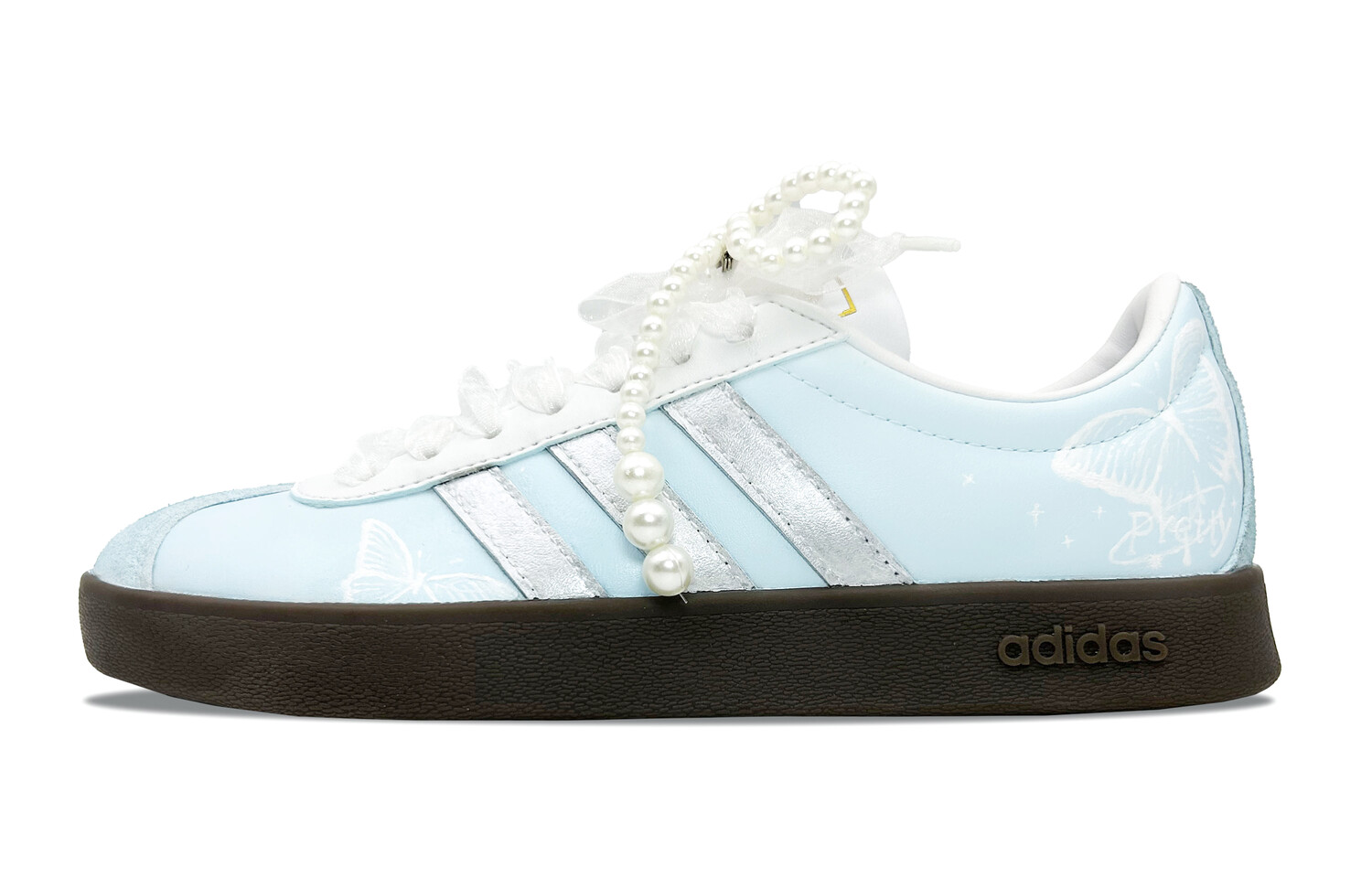 

Кроссовки adidas VL Court 2.0 Skateboarding Shoes Unisex Low-top White/blue, цвет Flower whisker butterfly grain