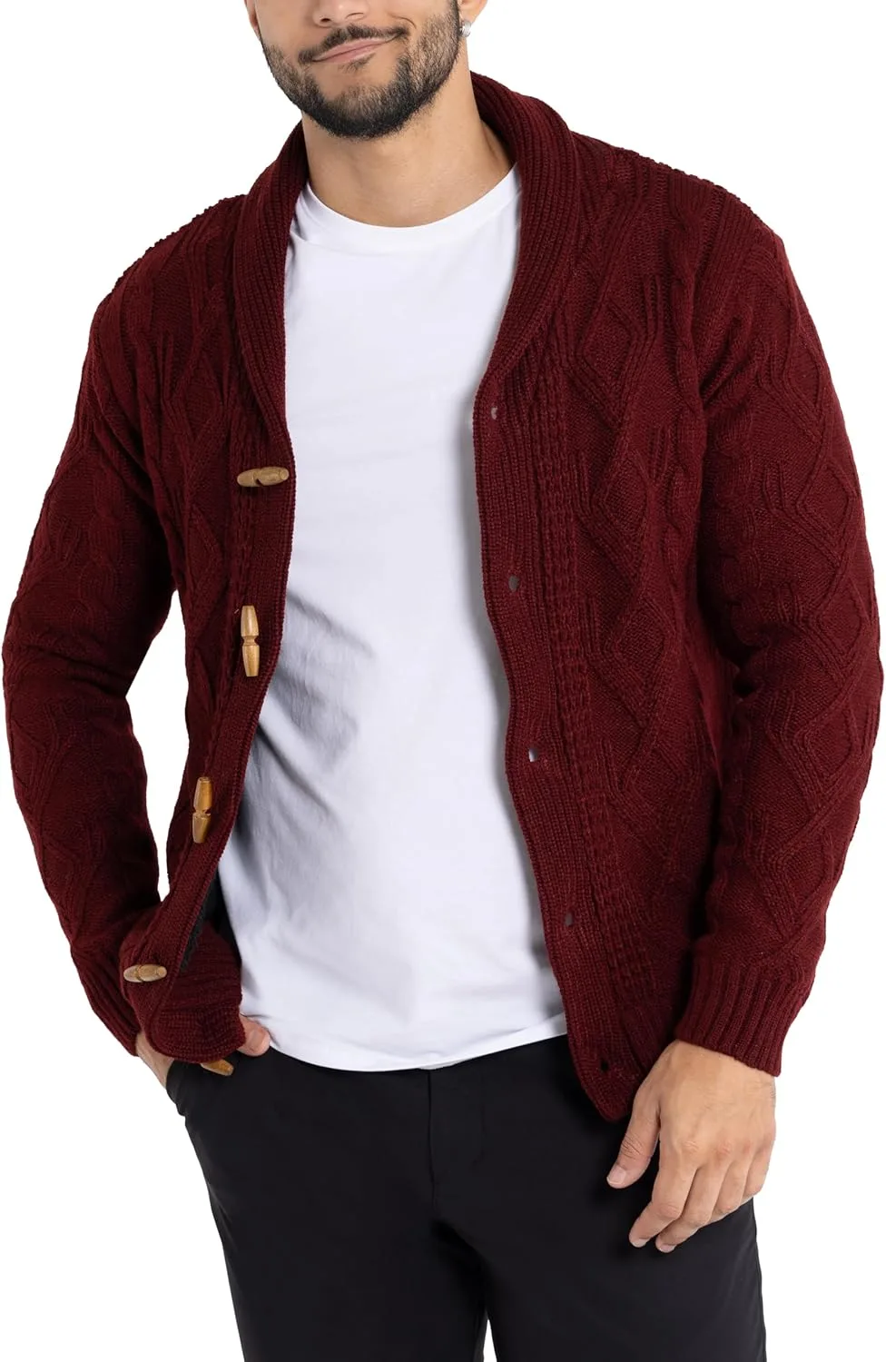 

X RAY мужской кардиган, шаль воротник, кабельная вязка