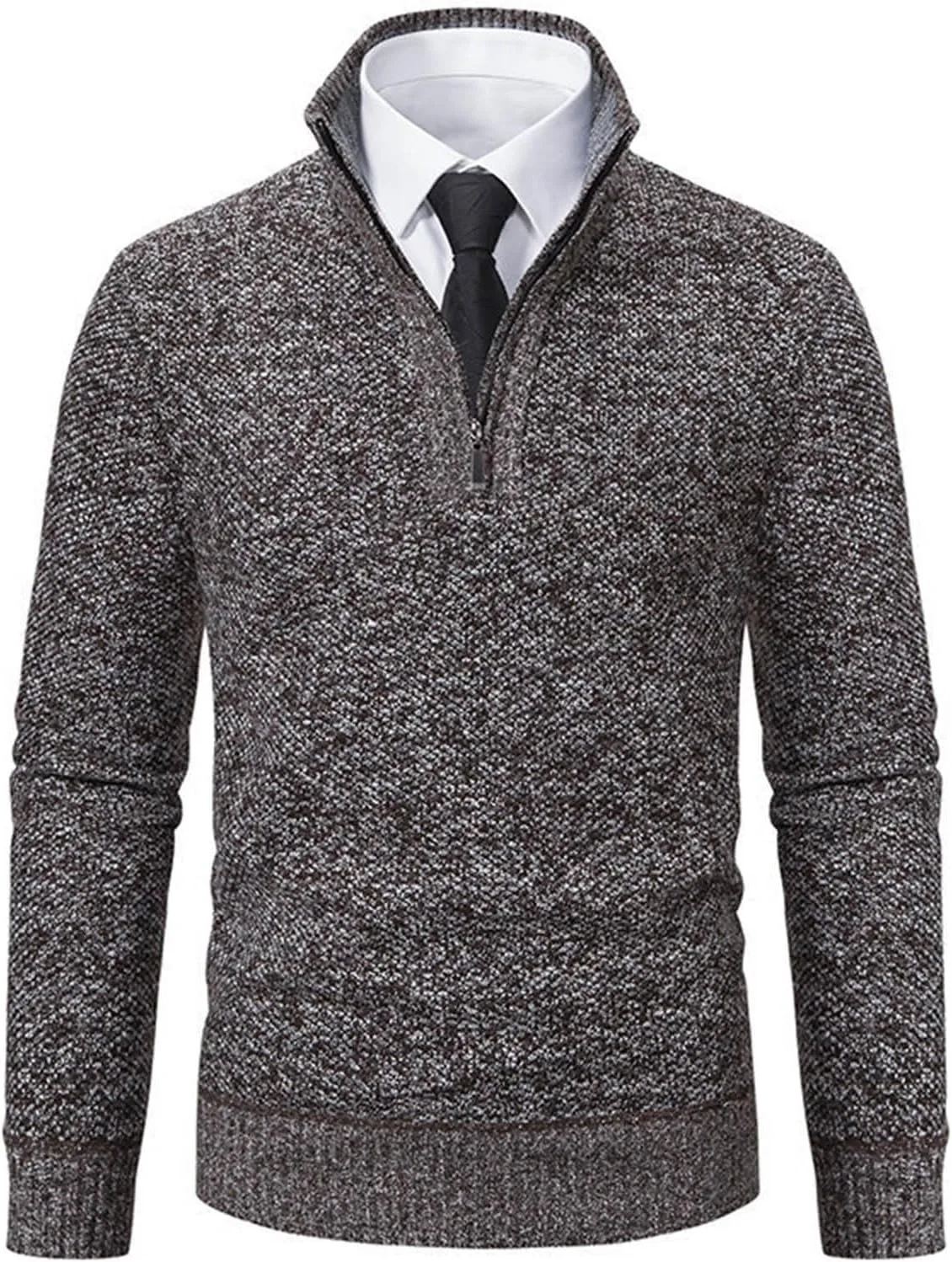 

Свитер для мужчин Quarter Zip Pullover Slim Fit Mock Neck