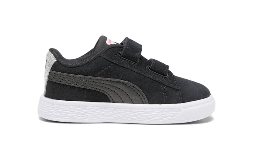 PUMA Детские скейтерские кроссовки Suede с низким верхом, устойчивые к истиранию и дышащие, черно-белые, для детей 3-7 лет — фото 4