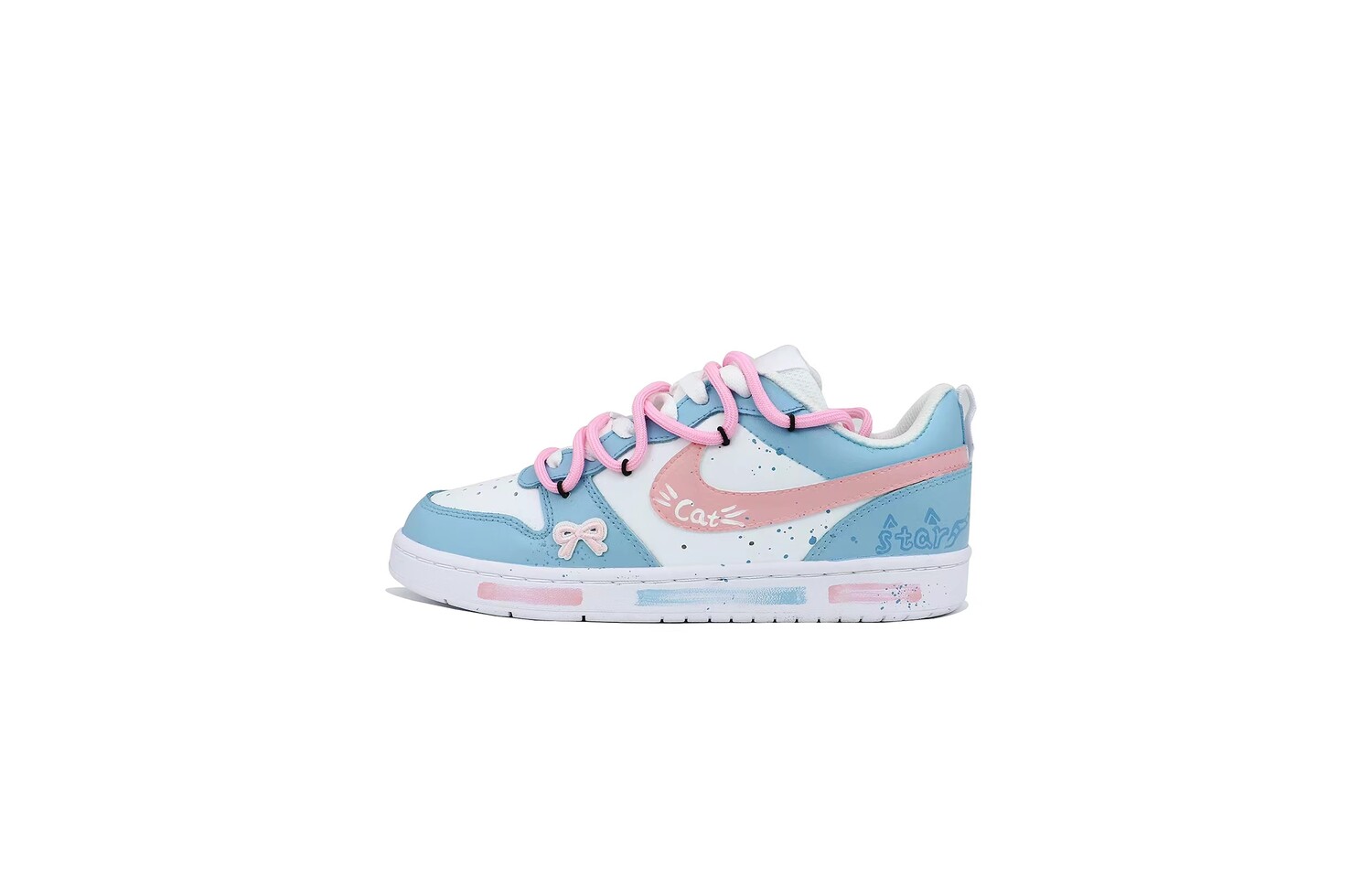 

Кроссовки Nike Court Borough Skateboarding Shoes Women's Low-top Pink/White/Blue, цвет Sweetie kitten