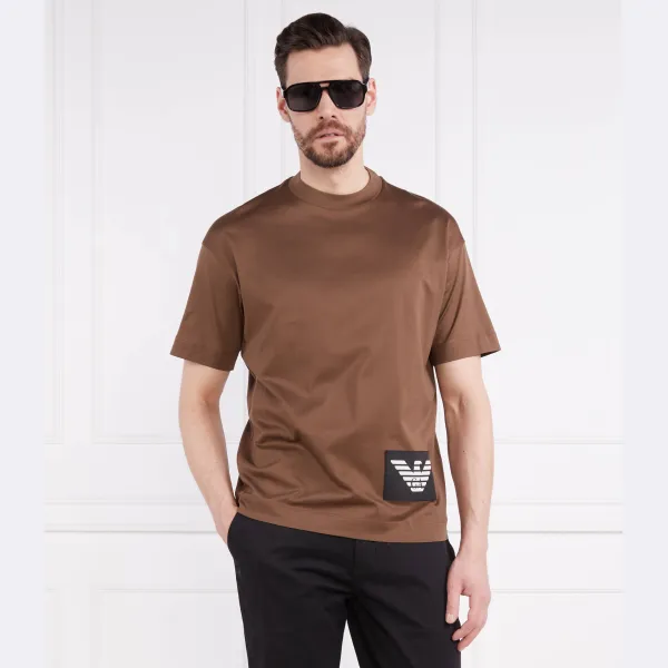 Футболка стандартного кроя Emporio Armani, коричневый — фото 2