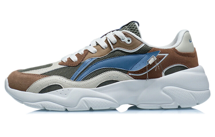 

Кроссовки мужские с низким верхом цвета мох зеленый/бурый коричневый/пепельный овсяный Lining