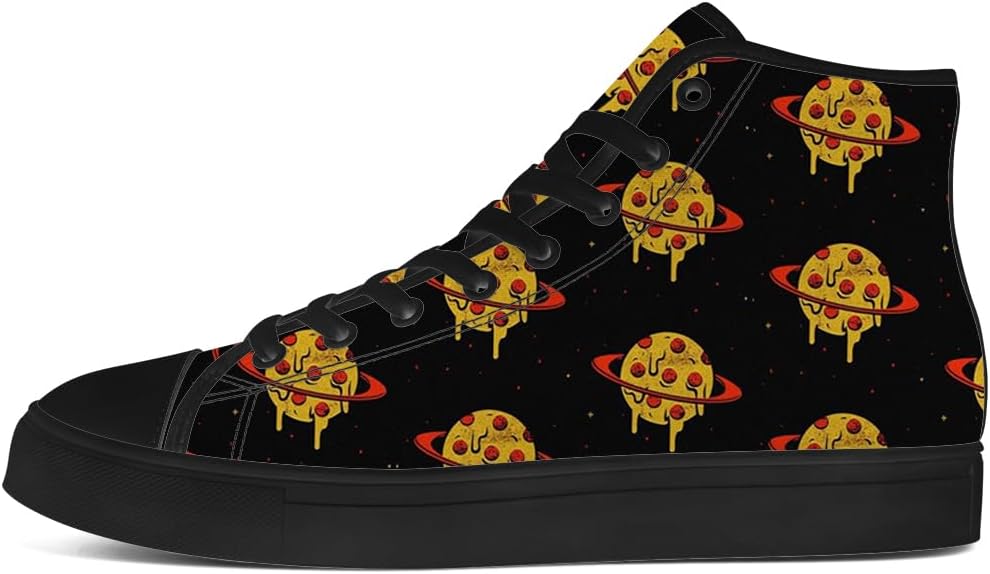 Кеды chebing Pizza High Top на высокой подошве для мужчин и женщин, высокие кроссовки на шнуровке, повседневная обувь, подарок для парня или девушки, желтый — фото 3