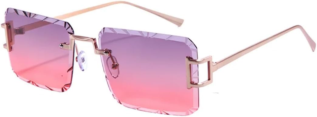 

Роскошные безрамочные солнцезащитные очки с цветными линзами и защитой от УФ-излучения UV400, модные квадратные металлические дужки, для мужчин и женщин TVTBBVV, 2353-c4