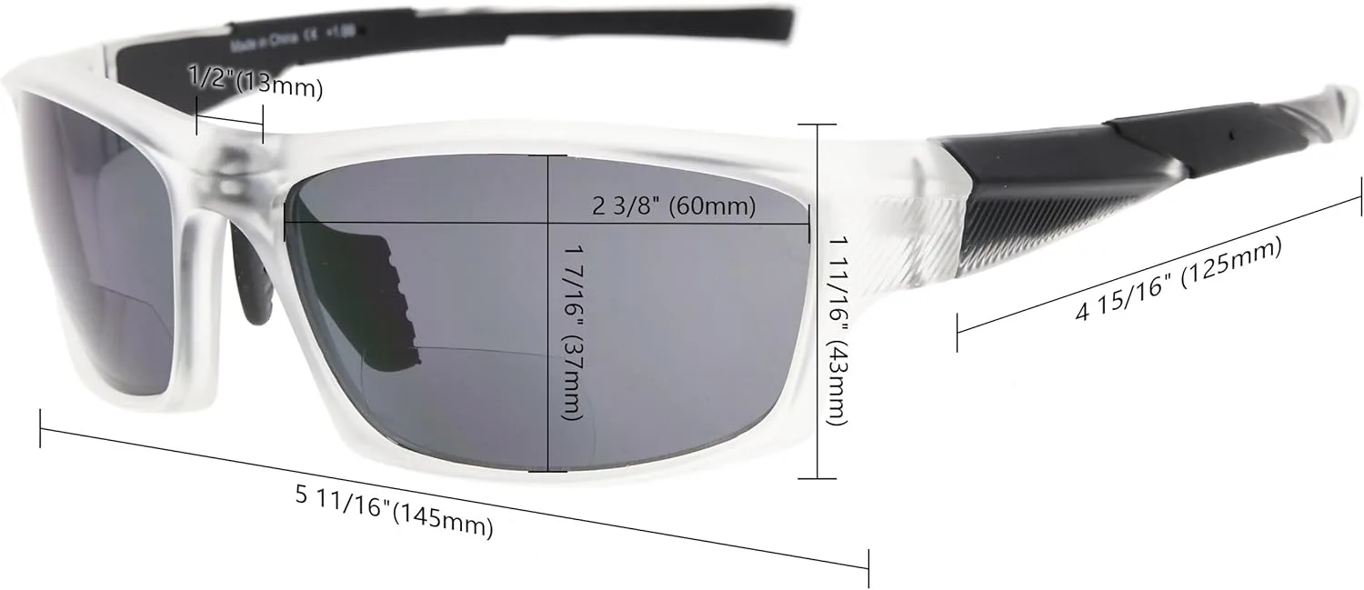 

Спортивные бифокальные солнцезащитные очки Eyekepper TR90 для бейсбола, бега, рыбалки, вождения, гольфа, софтбола, походов, чтения под солнцем, Sg904 Pearly Grey