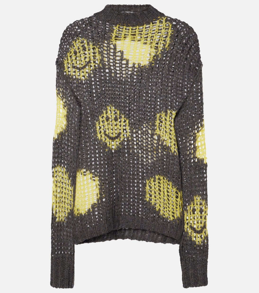 Вышитый ажурный свитер Acne Studios, Grey/Yellow