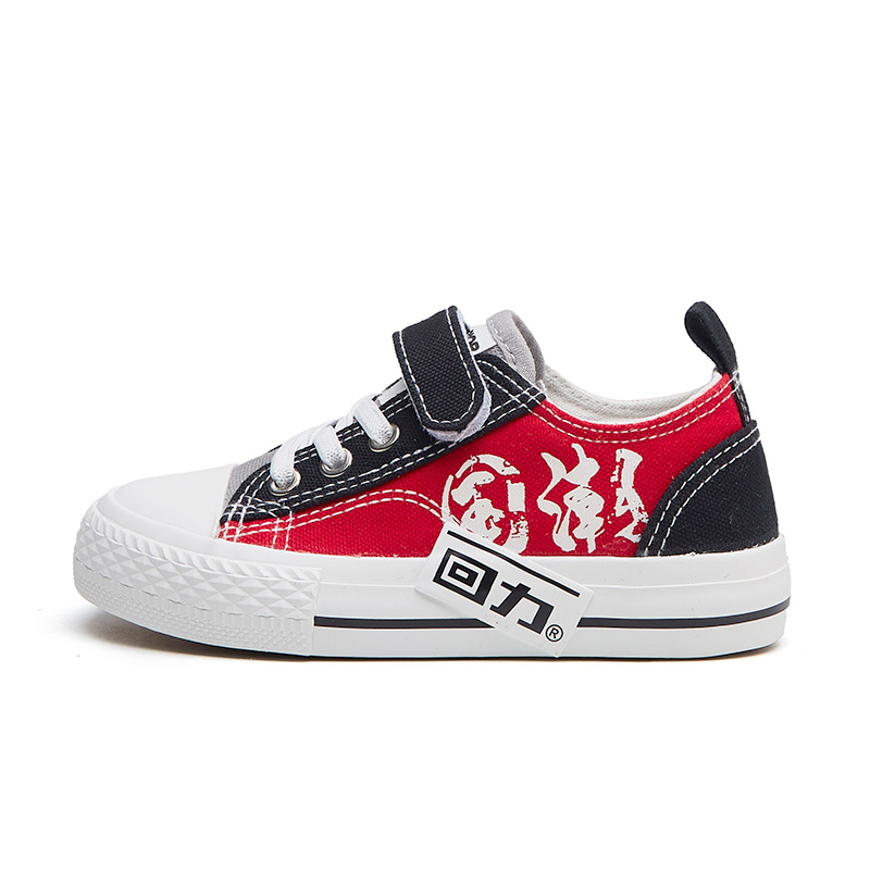 

WARRIOR Скользостойкие амортизирующие износостойкие дышащие легкие низкие детские кроссовки Canvas красный черный Kids'