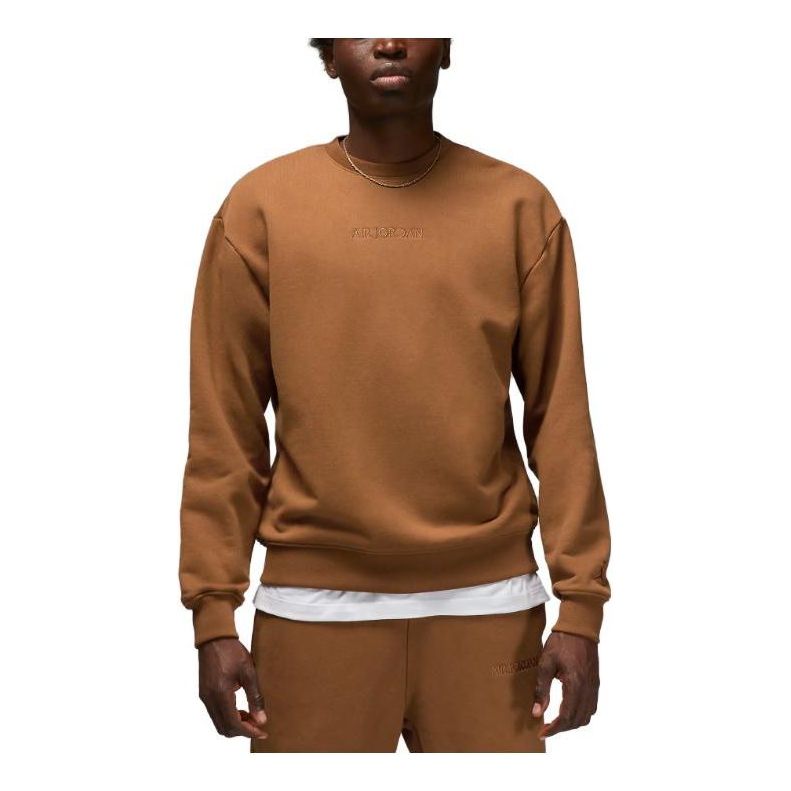 

Худи Air Jordan Wordmark Fleece Crew Sweat 'Light British Tan', желто-коричневый
