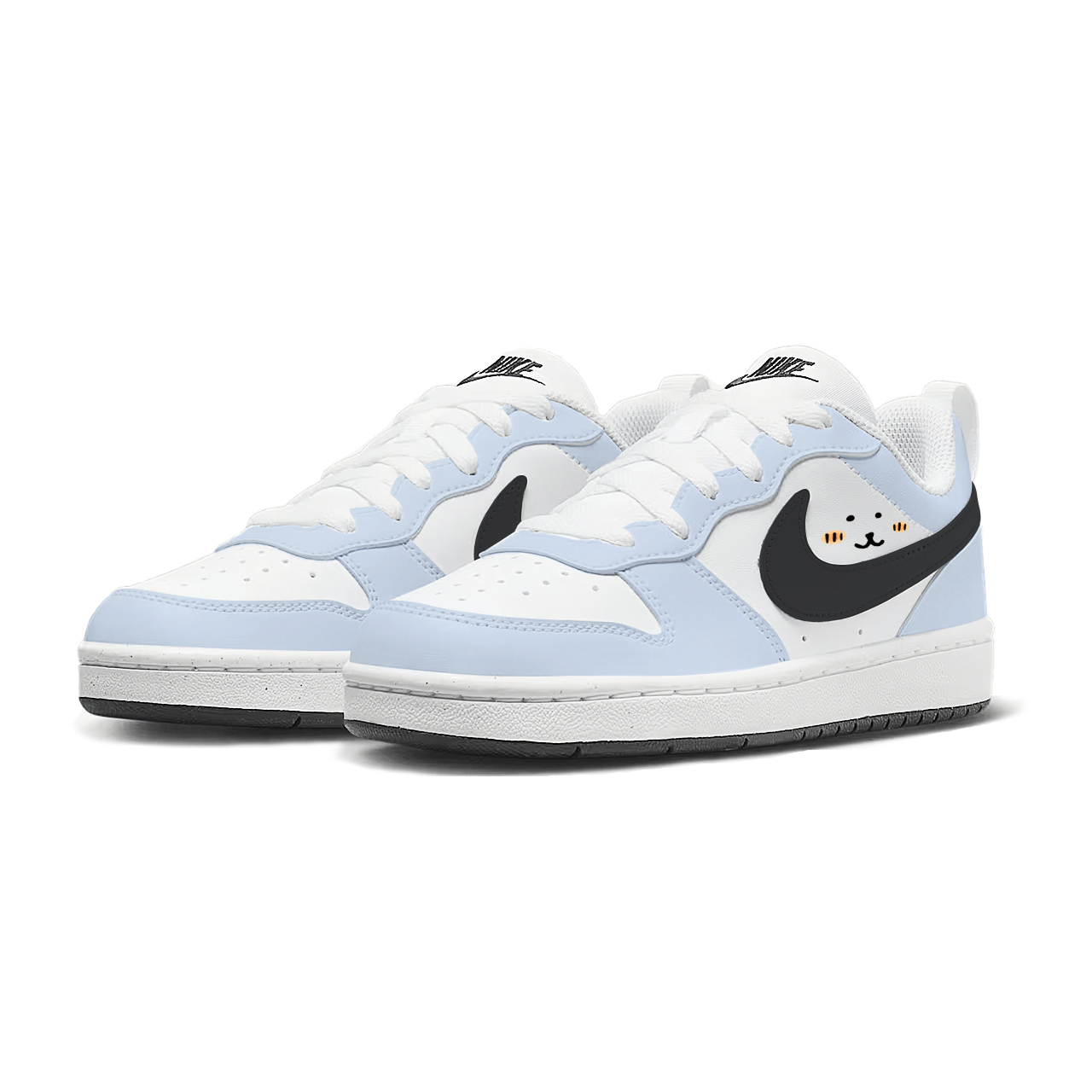 Nike Кроссовки Court Borough White Bear King Low top Kids' Skateboarding Shoes Blue Unisex — фото 4