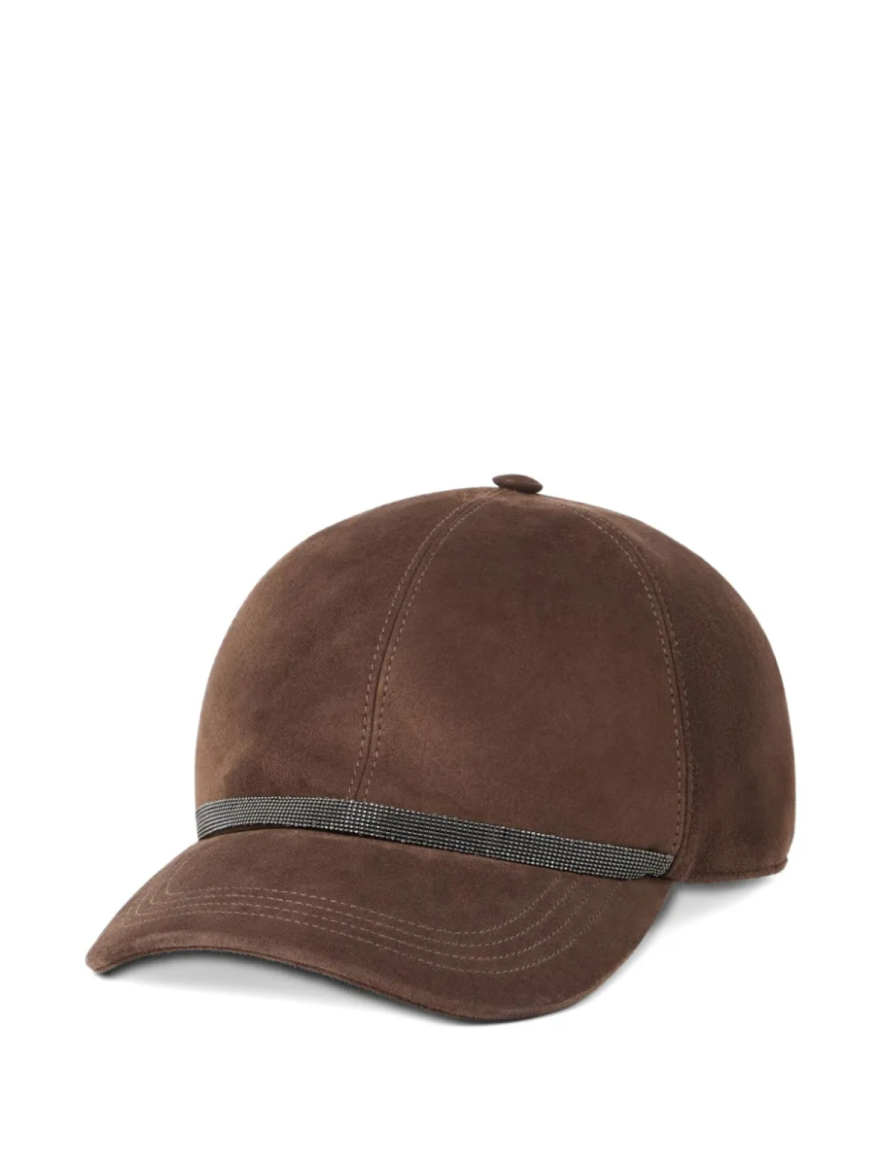 

Brunello Cucinelli бейсболка с декором Monili, коричневый
