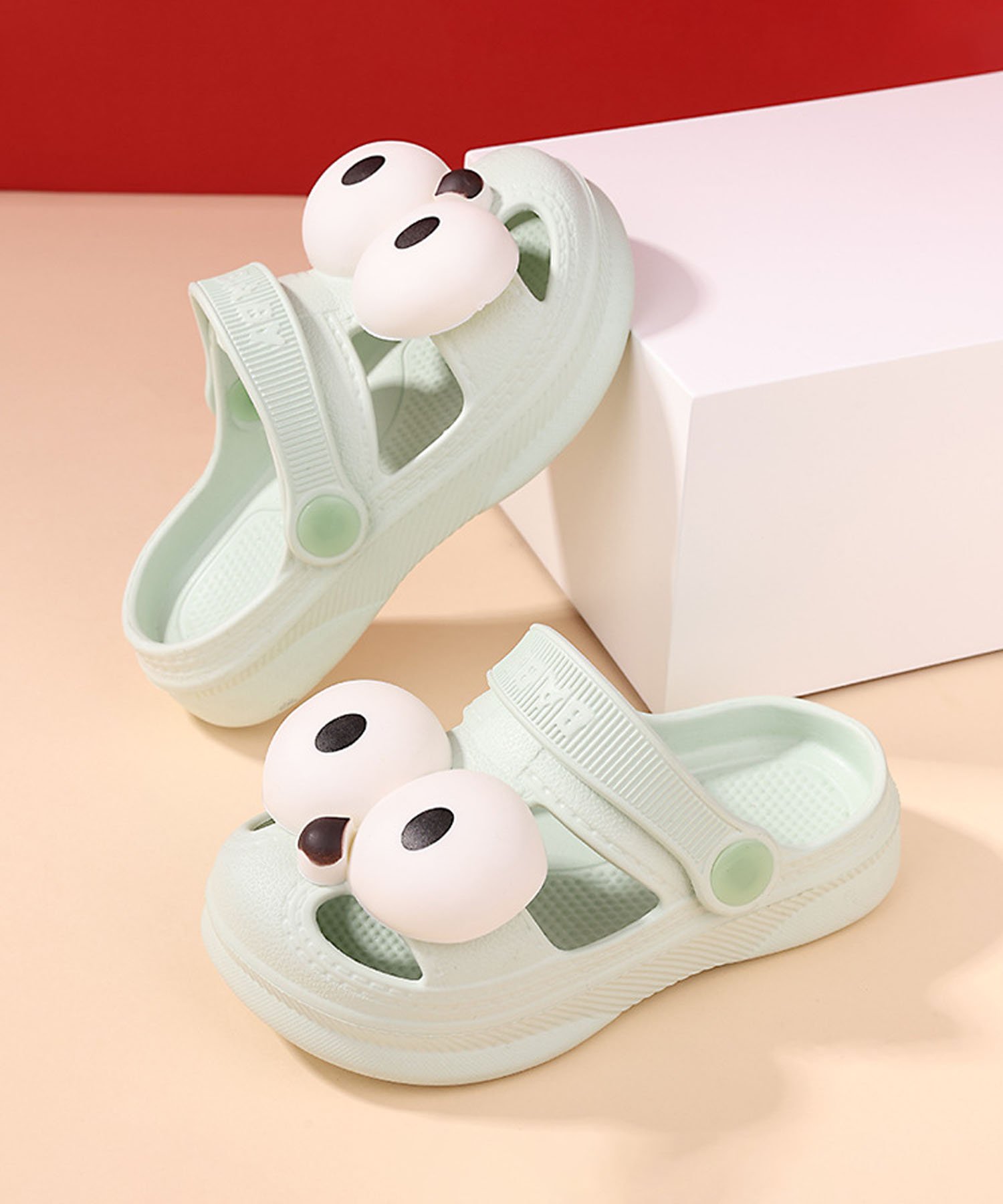 Милые сандалии с большими глазами, которые можно носить в любом положении Aimoha Kids, Light green — фото 2