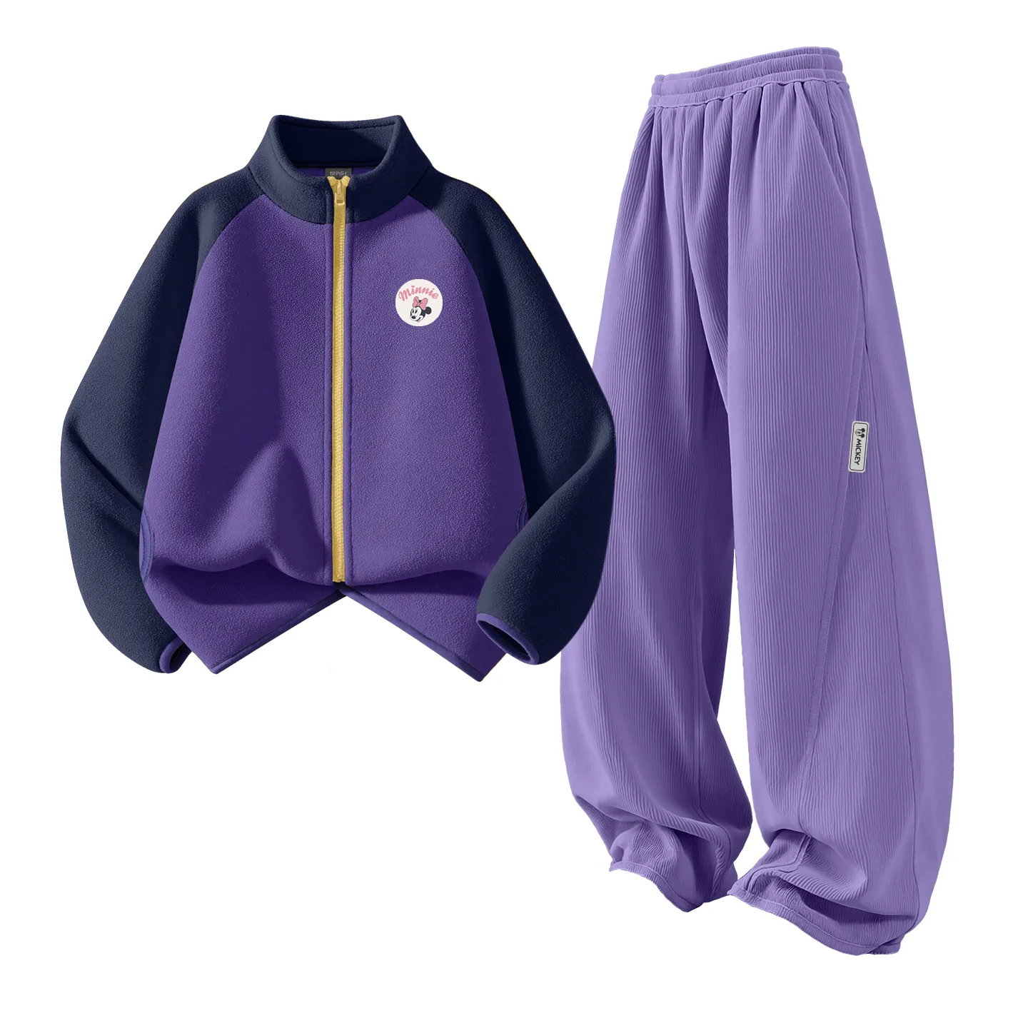 Детская спортивная одежда с воротником стойкой Disney, Dini Middle Round Hook-and-Loop K Purple Blue+Di H Square Hook-and-Loop K Rose Red — фото 2