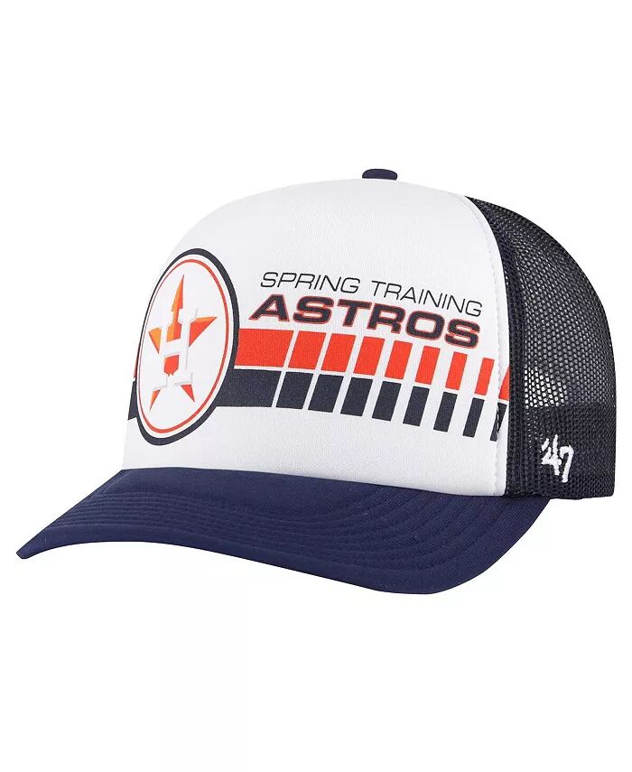 

Мужская белая, темно-синяя шапка Houston Astros 2024 Spring Training Foam Trucker Adjustable '47 Brand