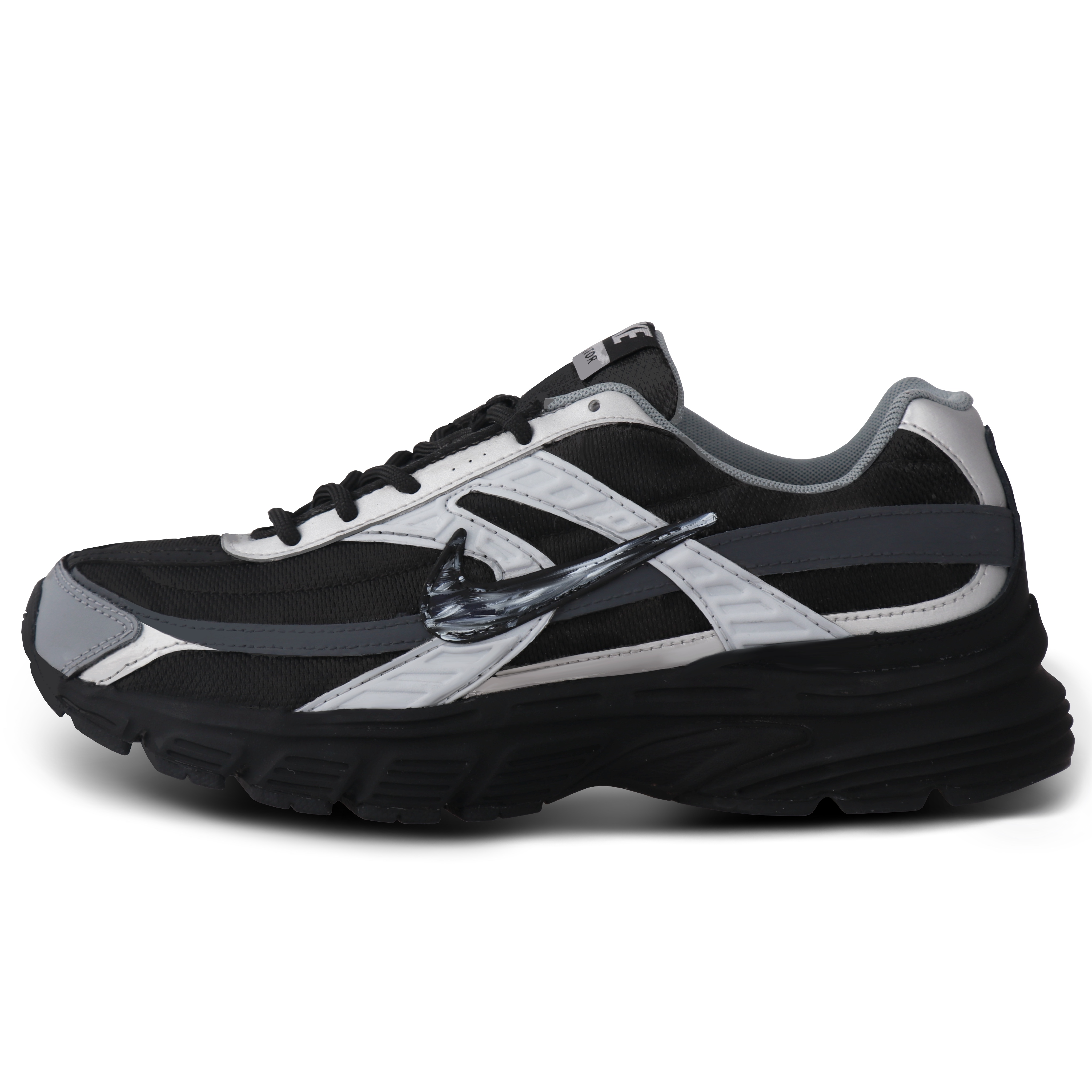 

Initiator Fabric Cushioning Height Increasing Abrasion Resistant Slip Resistant Low top Casual City Commuting Nike, черный серебро серый