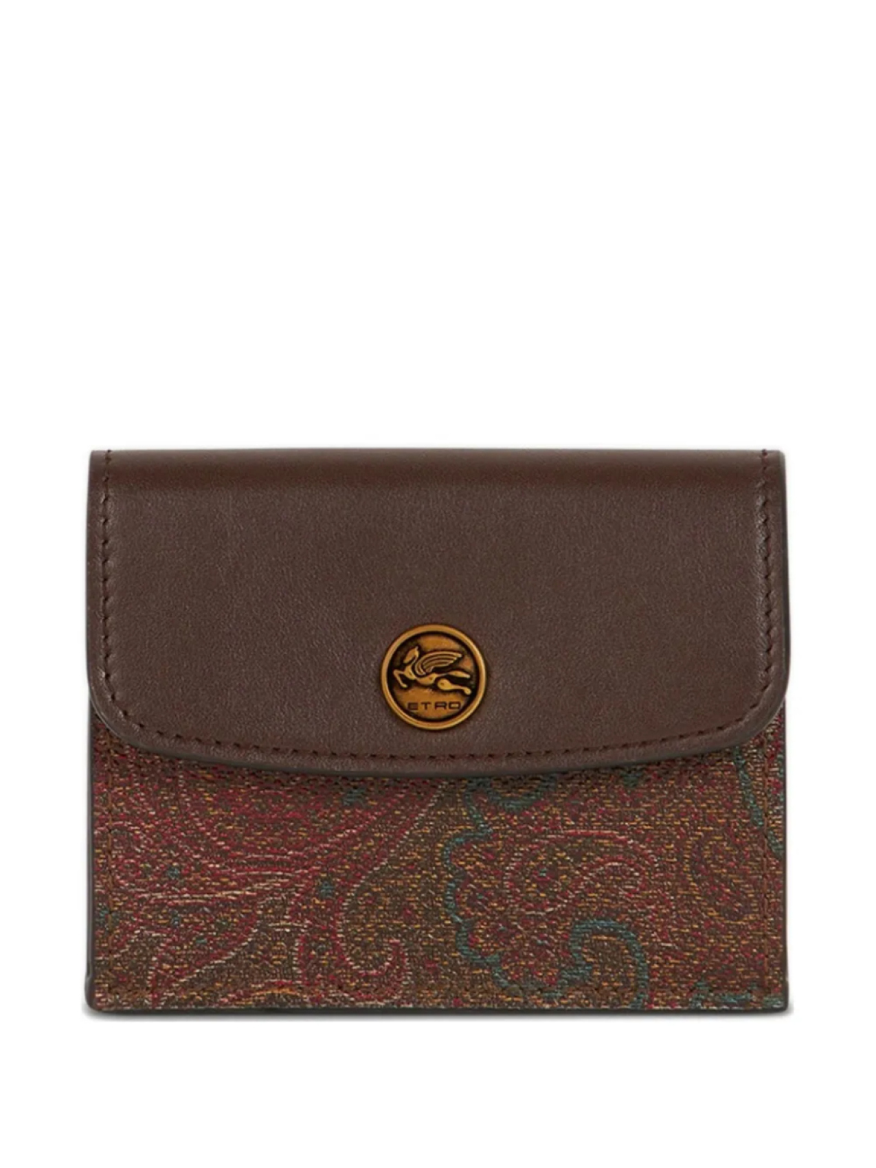 

ETRO картхолдер с узором пейсли, коричневый