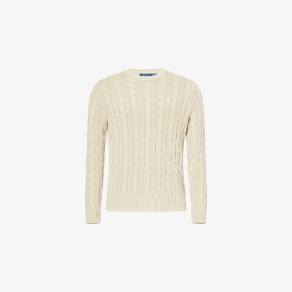 

Вязаный джемпер из хлопка с круглым вырезом Polo Ralph Lauren, цвет natural gmd