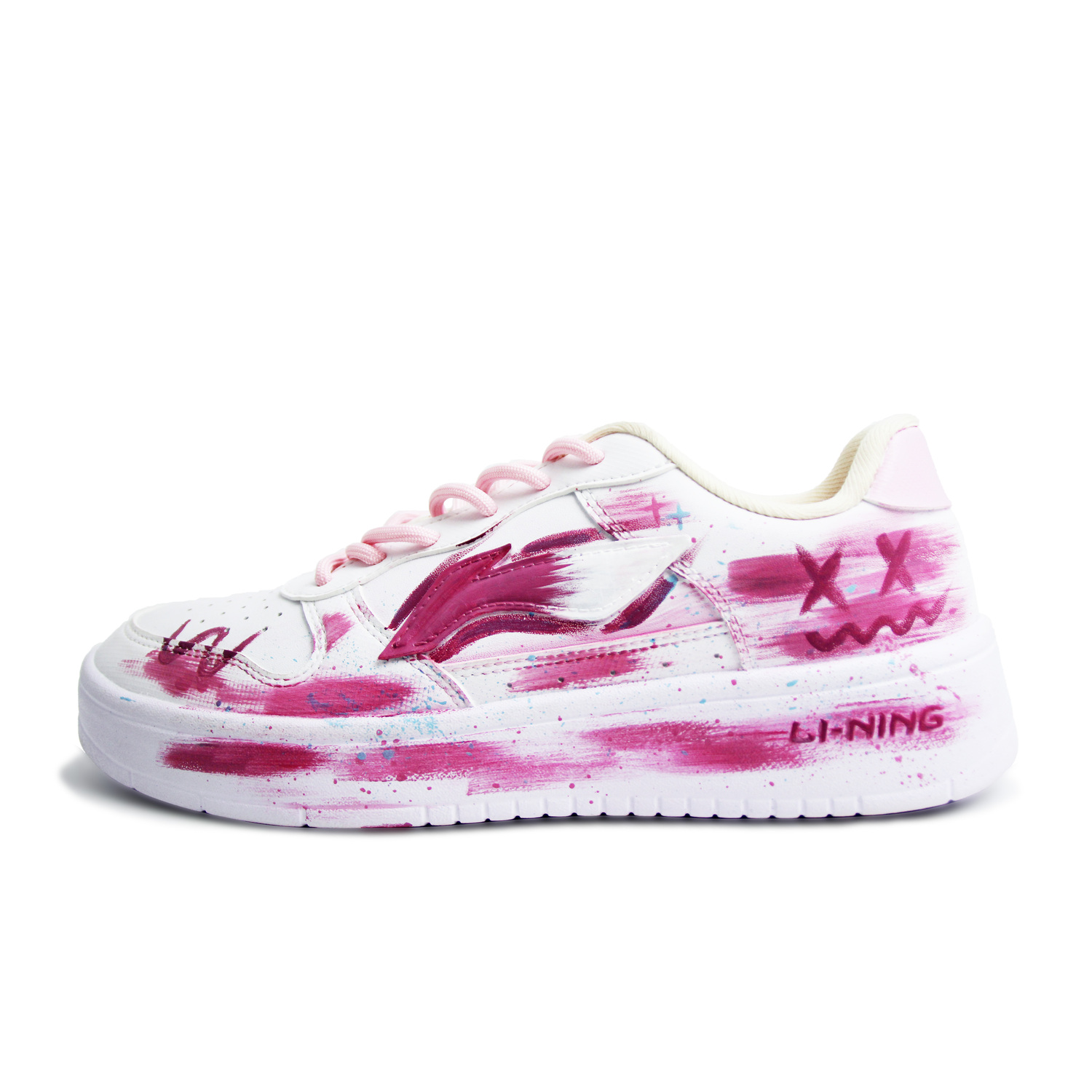 

Li Ning Floating Boat легкие и дышащие низкие кроссовки для скейтбординга Unisex Li-Ning, розовый красный белый