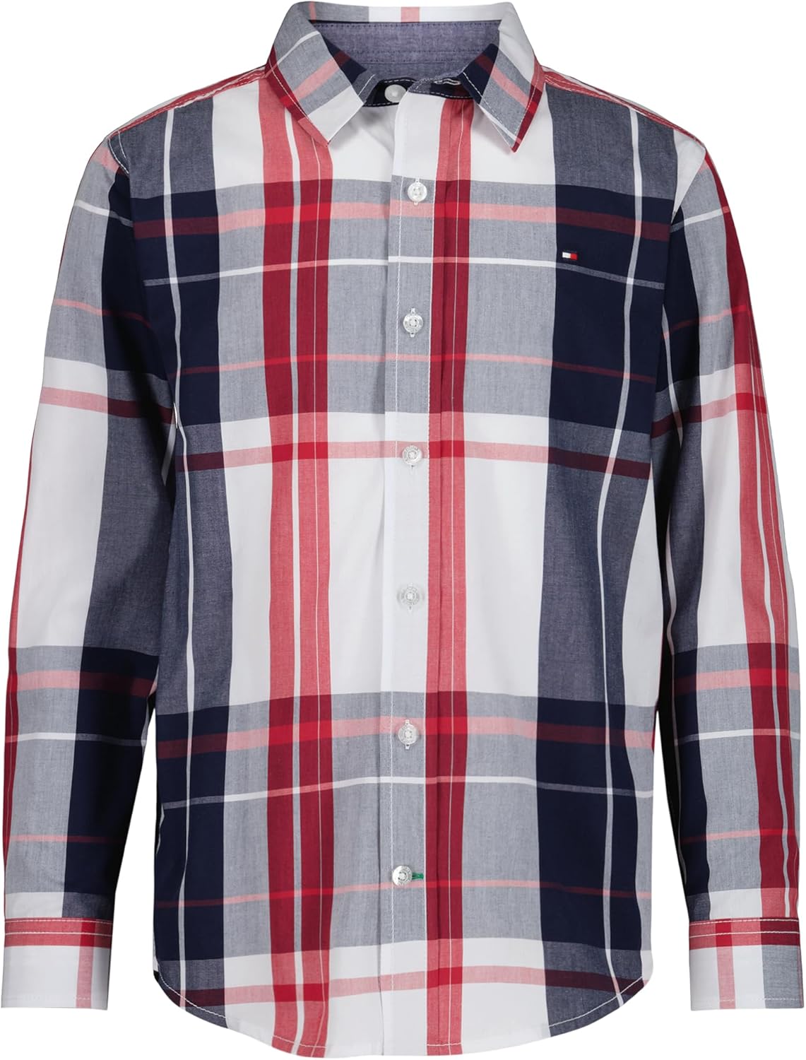 

Рубашка Tommy Hilfiger для мальчиков с длинным рукавом, легкая и дышащая., Fresh Oversized Plaid