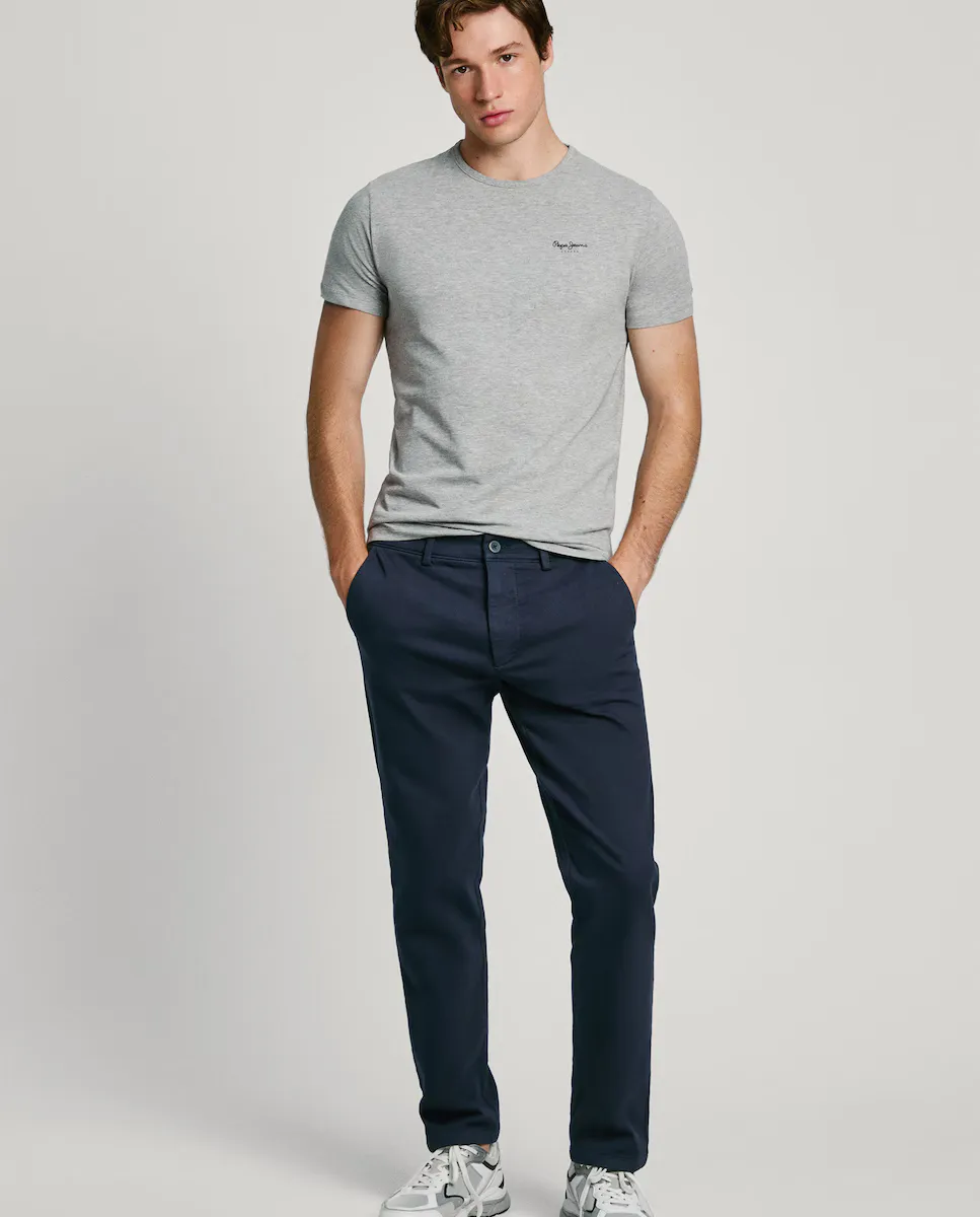 

Мужские чиносы узкого кроя, окрашенные в готовом виде Pepe Jeans, темно-синий