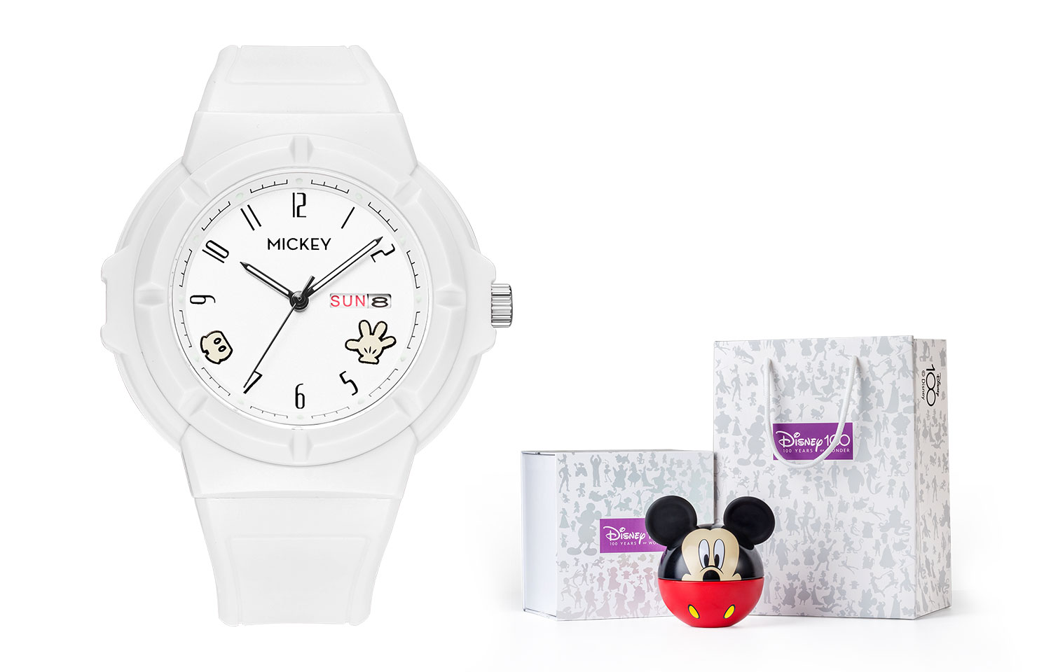 

Disney Часы Mickey Series Quartz Movement Watch Unisex White Dial MK 11648W