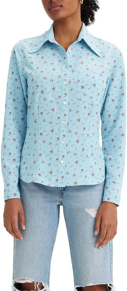Блуза туника, хлопковая, Jasper, Levi's, темно-коричневый — фото 4