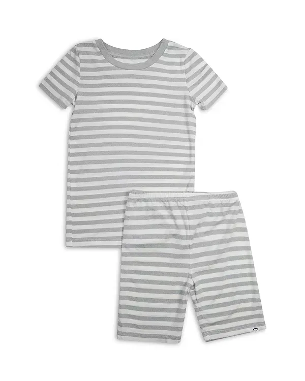 Детская пижама для девочек с коротким рукавом Little Kid Big Kid Appaman, Light Heather Grey Stripe