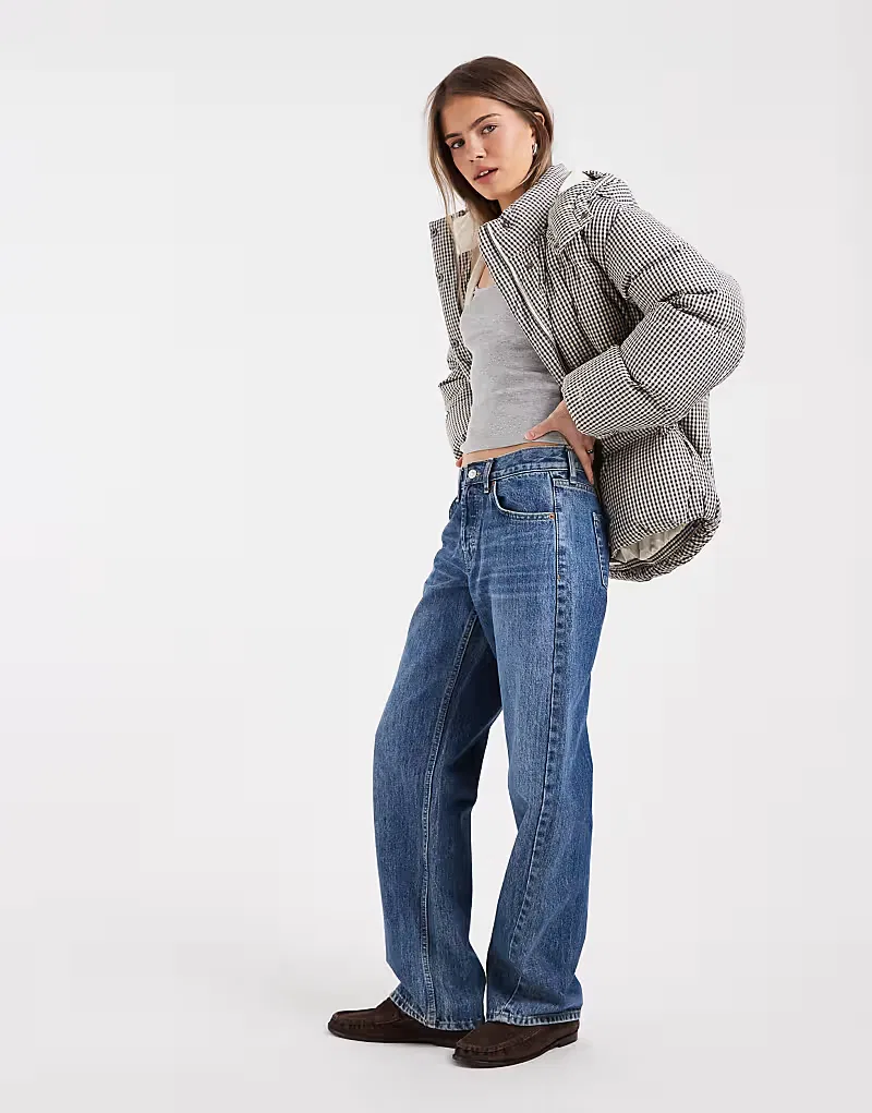 Пуховая куртка Levi's Tate в мелкую клетку, черный — фото 2