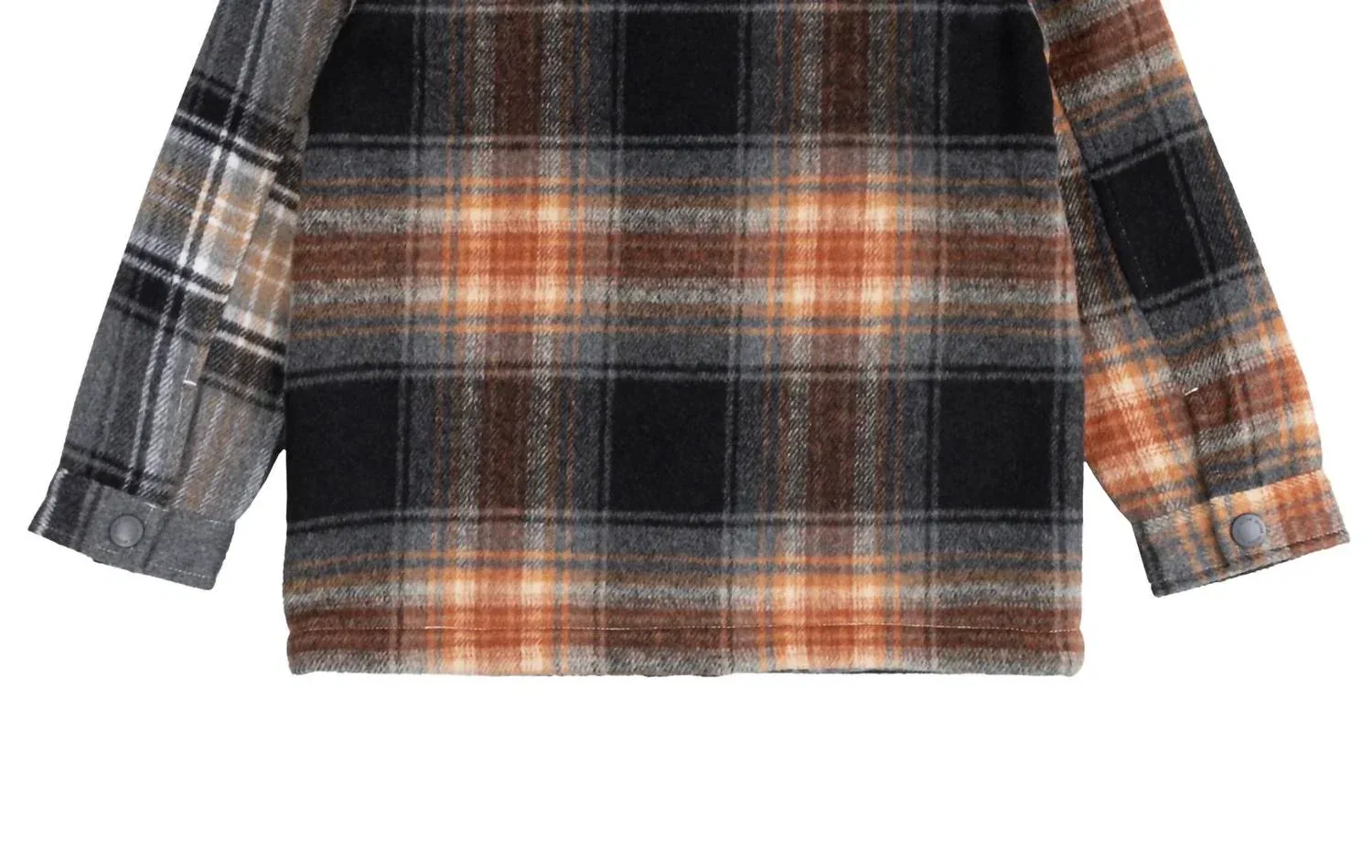 Детская рубашка-куртка утепленная с принтом Copper Plaid Shacket Miles the Label, Black Multi — фото 4