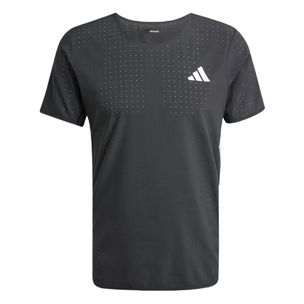 Adizero перфорированная беговая футболка Adidas, черный