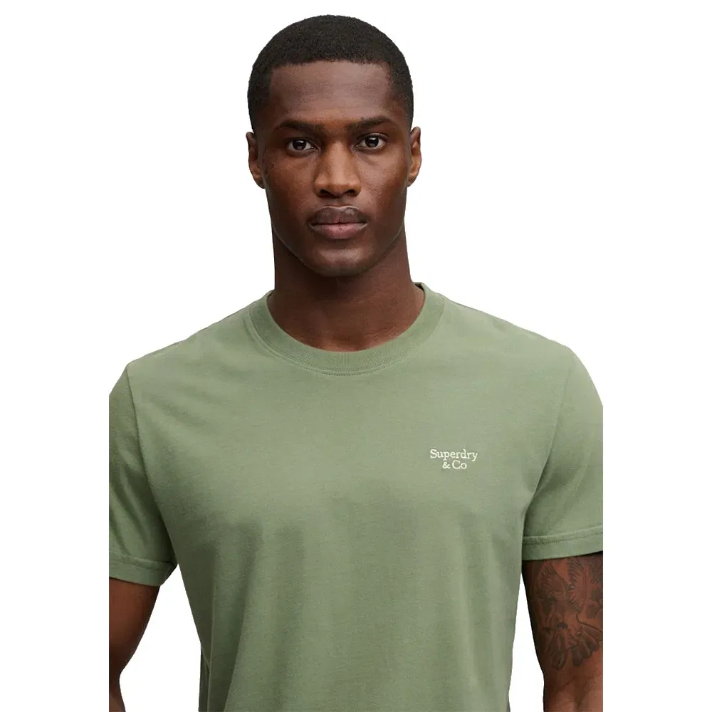Футболка с коротким рукавом Essential Serif Logo Superdry, зеленый — фото 4