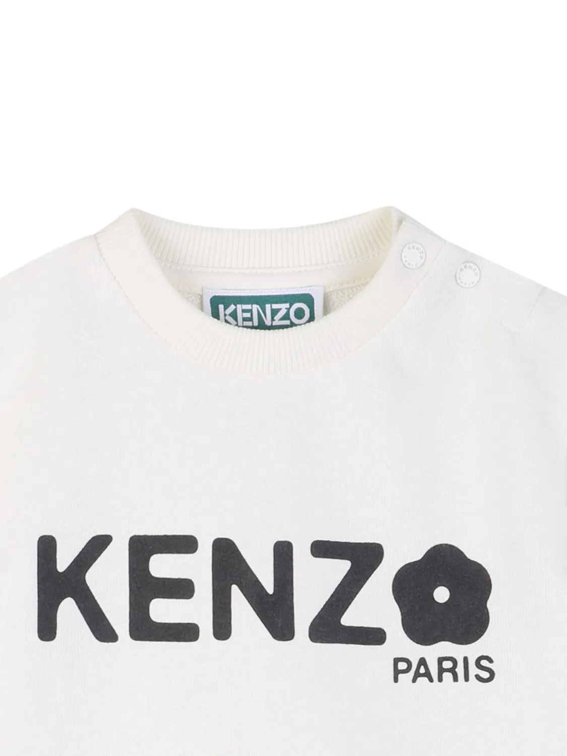 Платье с рюшами и логотипом Kenzo, белый — фото 2