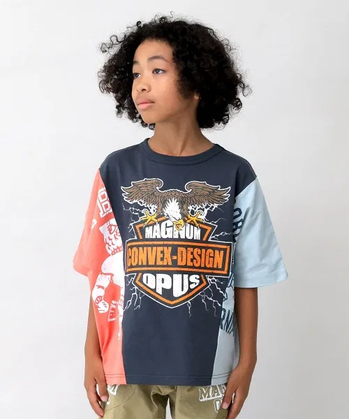 Детская футболка с принтом EAGLE/REMAKE T-shirt CONVEX, Charcoal Grey