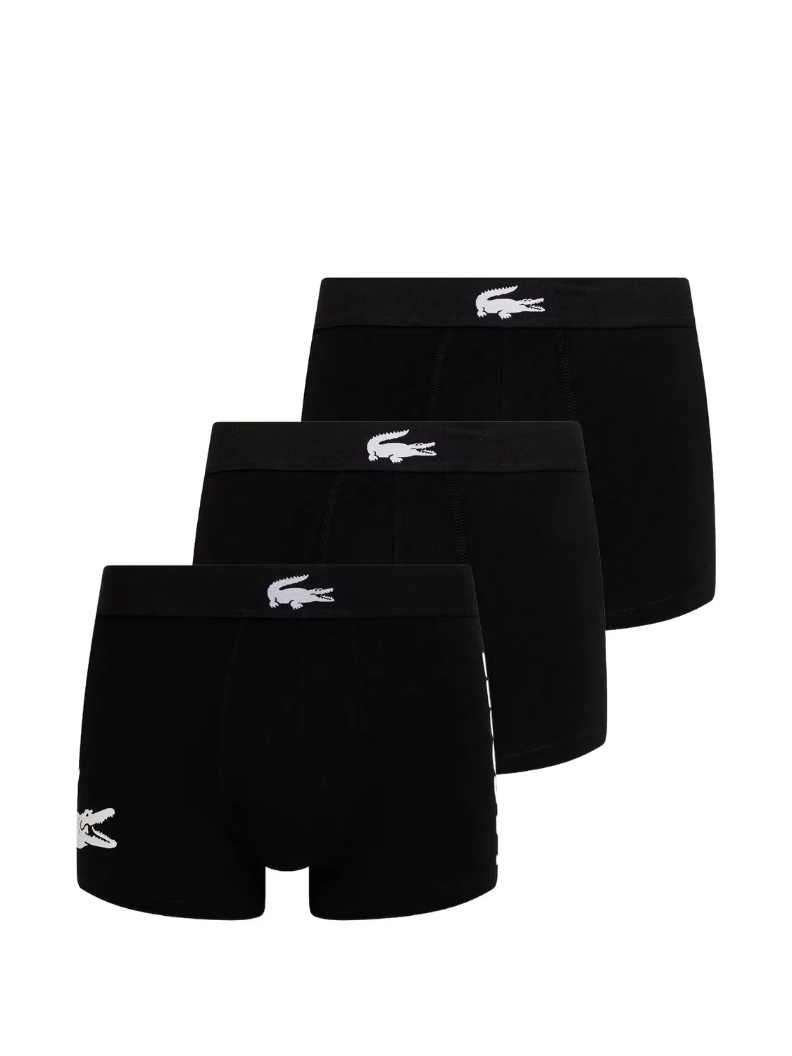 Боксеры черные хлопковые (набор из 3 шт.) Lacoste, черный