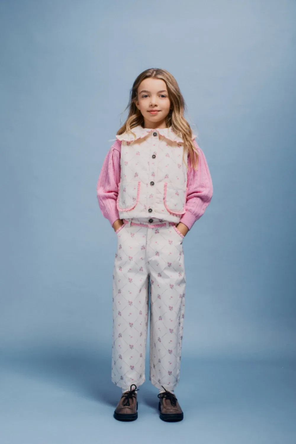 Жилет с цветочным узором Bebe Organic, белый — фото 4
