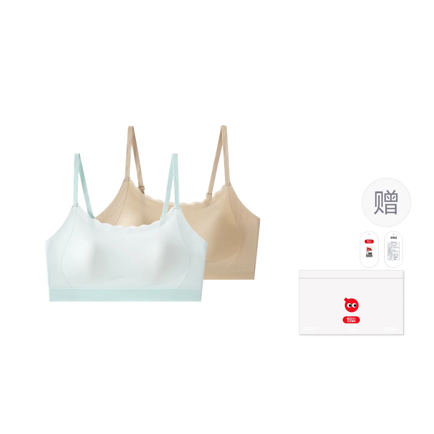 Детское белье для девочек без бретелек Red bean, Pink Bottom Light Green