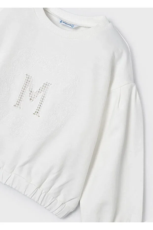 Детские свитшот для девочек с вышивкой Mayoral, Nude Color — фото 3