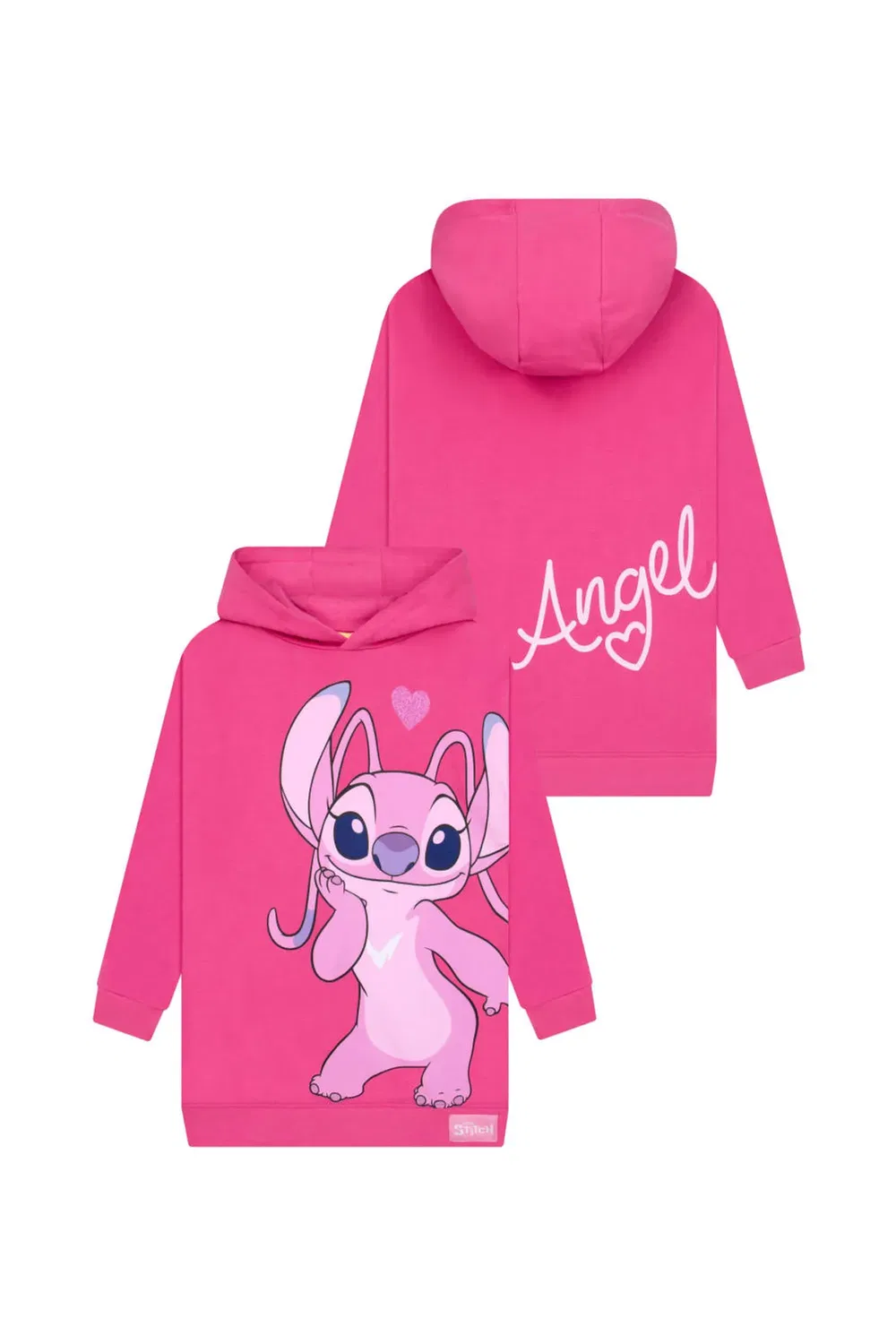 Детский худи с принтом Lilo and Stitch Angel Disney, Pink