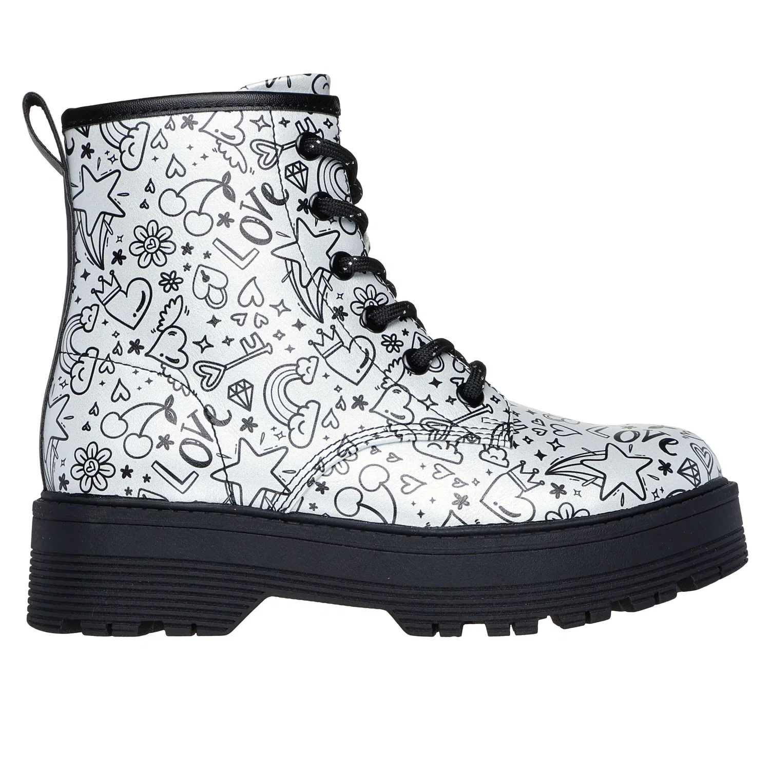 Детские ботинки с высоким берцем Gravlen Hi Skechers, Silver Schwarz