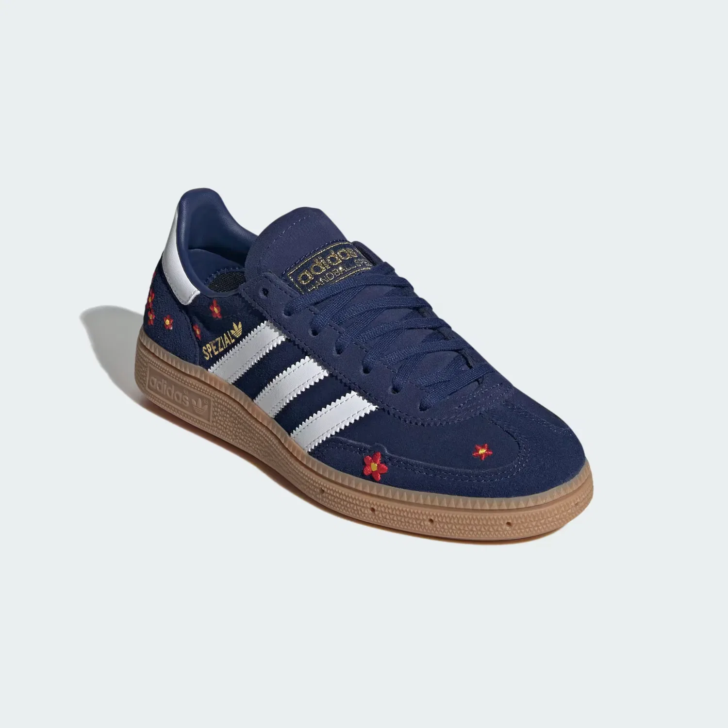 Детские кроссовки с вышитыми цветами Handball Spezial Adidas Originals, темно-синий/белый/медовый — фото 4