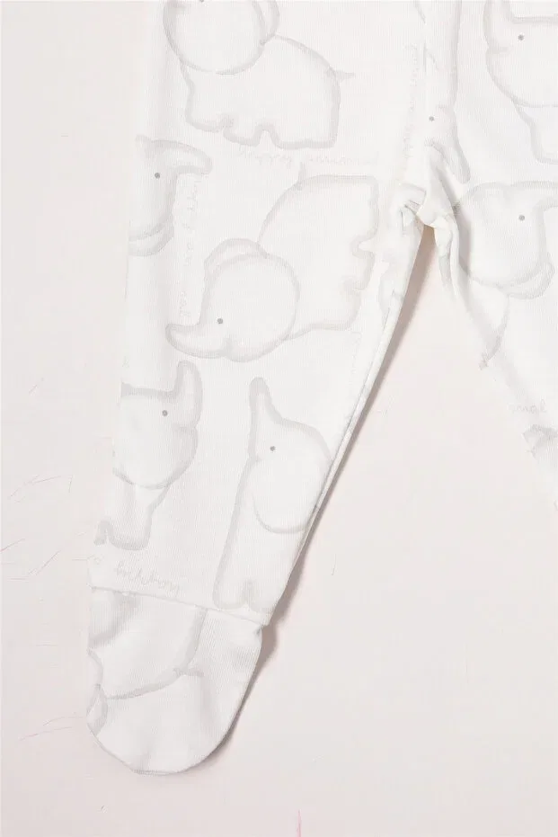 Детские брюки для девочек с животным принтом Ribana pants with booties (happy animal) Bebetto, Gray Melange — фото 3