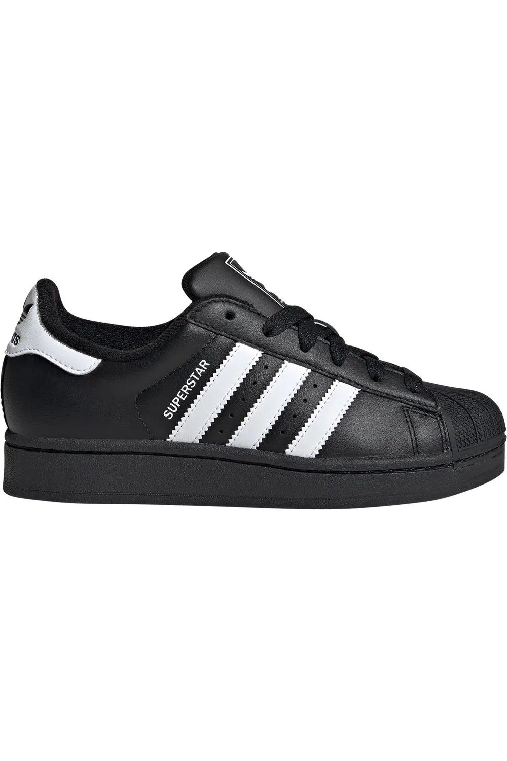 Детские кроссовки на шнуровке Superstar adidas, Black/White Superstar Logo — фото 3