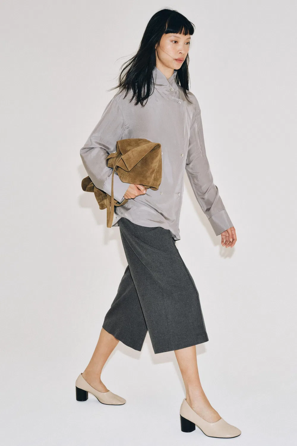 Шорты-бермуды из коллекции ZW ZARA, Grey marl — фото 2