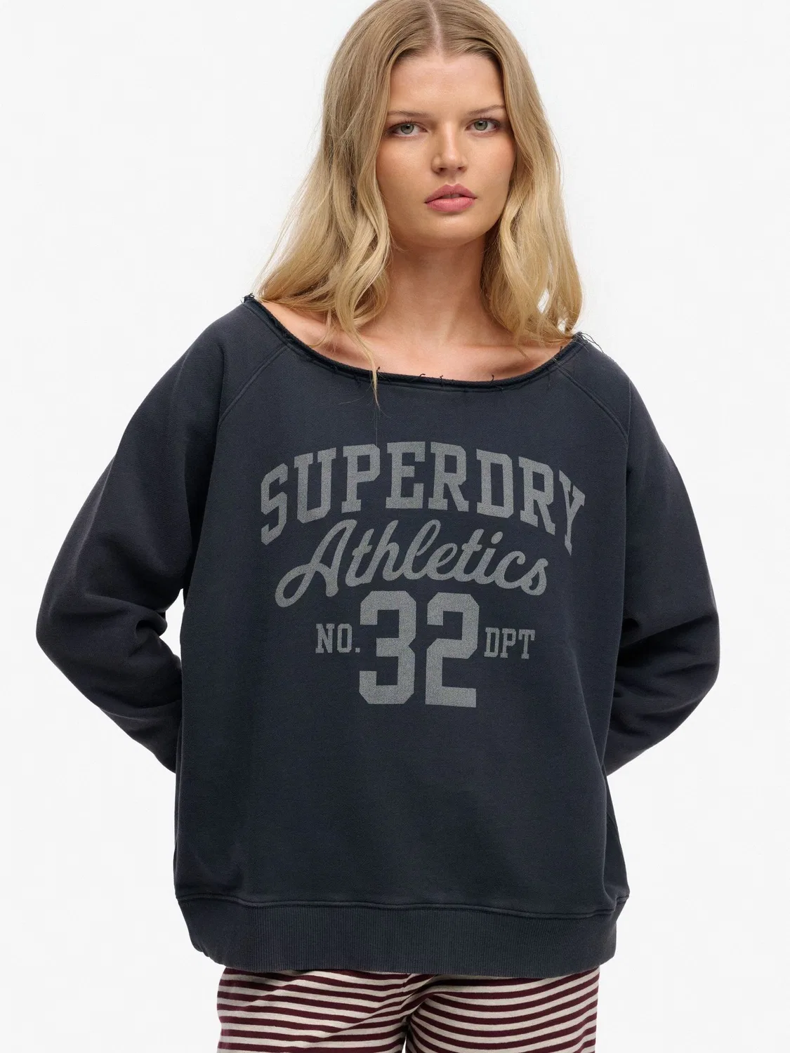 Свитшот оверсайз Bardot Athletic Essentials Superdry, синий — фото 2